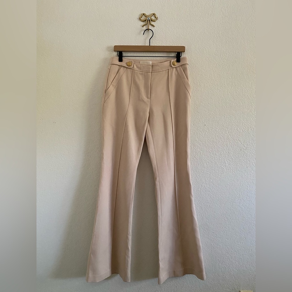 LoveShackFancy Women's Costella Flare Pants, Size 4 Pintuck